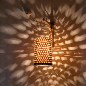 Bamboo Shades Square Gold Nest, Wall Mount