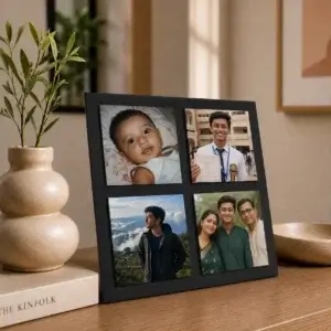 4-Piece Custom Photo Set with Matte Black Stand