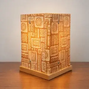 Folk Geometric Square Lampshade